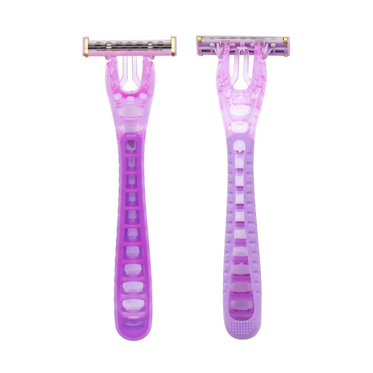 CX-T42-K Gold Edge Triple Blade Women System Razor dengan kepala cukur yang bisa diganti